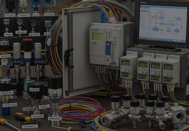 Industrial instrumentation, PLCs and control systems