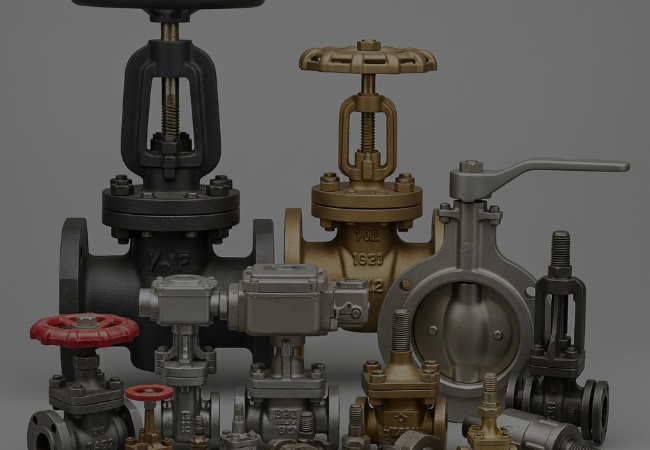 Industrial valves and mechanical components